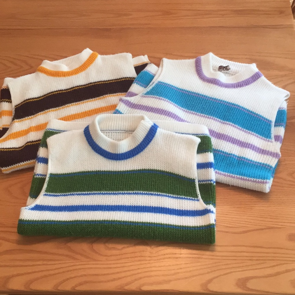 Set of 3 Vintage Sleeveless Sweaters